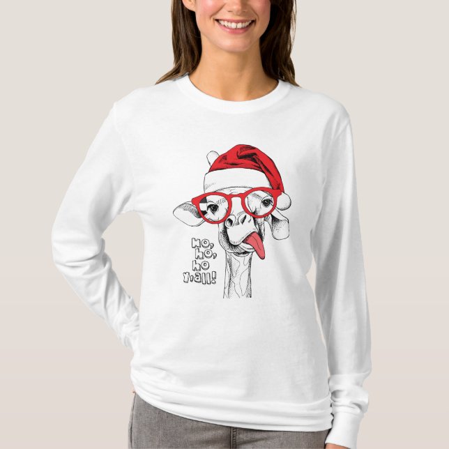 Hipster jul Giraffe | HELGDAGAR T Shirt (Framsida)