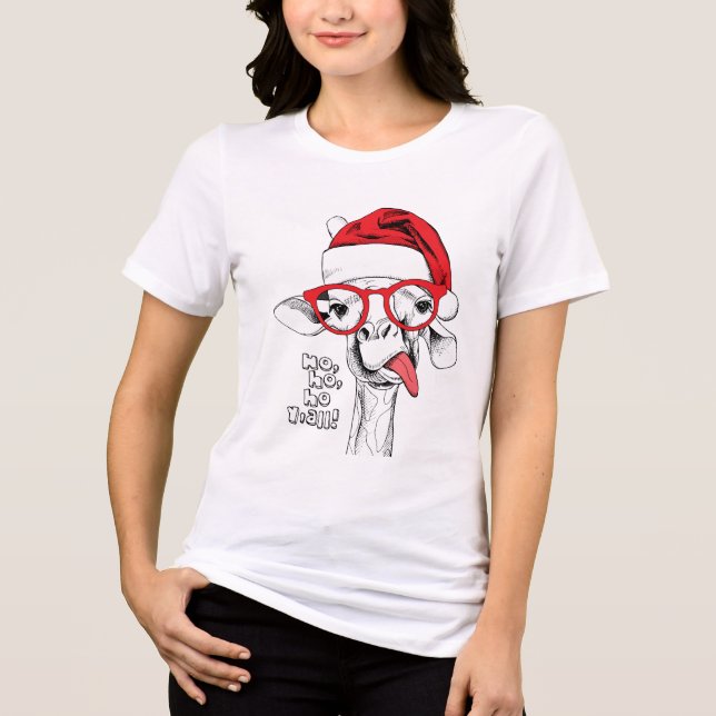 Hipster jul Giraffe | HELGDAGAR T Shirt (Framsida)