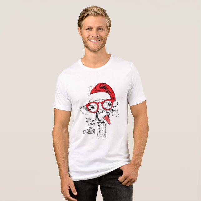Hipster jul Giraffe | HELGDAGAR T Shirt (Framsida Full)