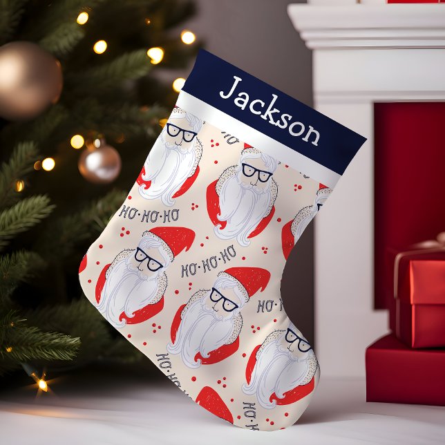 Hipster Jul Tomte Monogram Liten Julstrumpa (Skapare uppladdad)