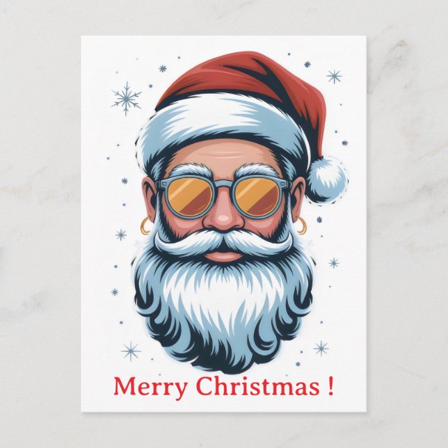 Hipster jultomte  helg vykort (Framsida)
