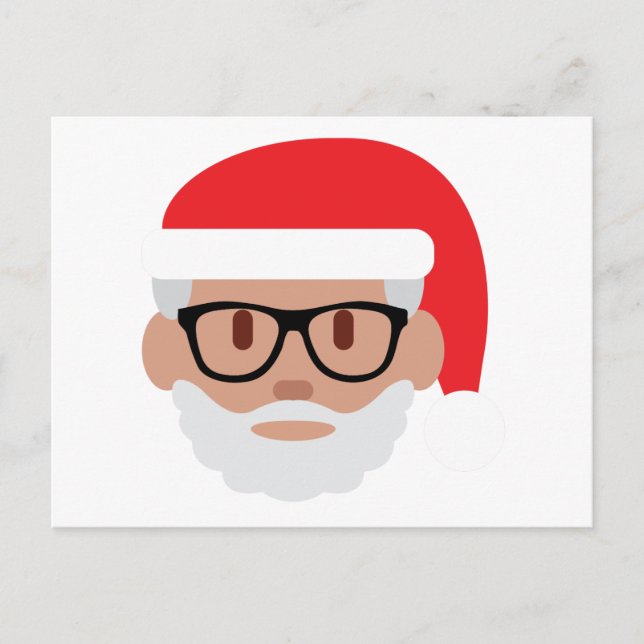 hipster Jultomten emoji Helg Vykort (Framsida)