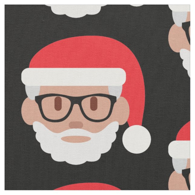 hipster Jultomten emoji-tyg Tyg (Närbild)