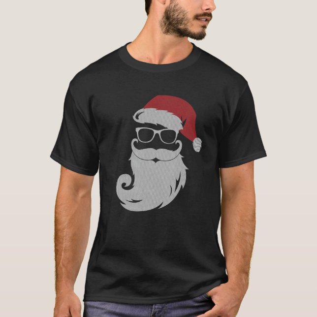 Hipster Jultomten med solglasögon, god jul T Shirt (Framsida)