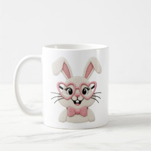 Hipster Kanin Rosa Hjärtformade Glasögon Flibber F Kaffemugg