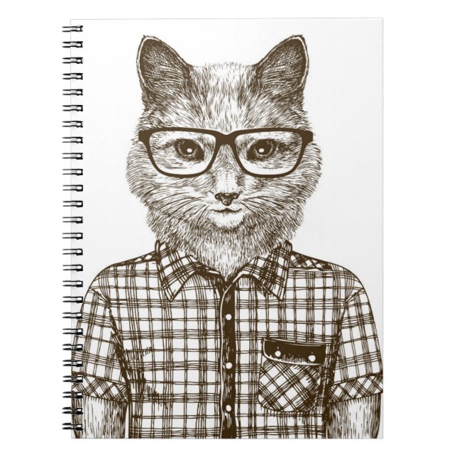 Hipster Katt Anteckningsbok (Framsidan)