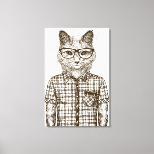 Hipster Katt Canvastryck