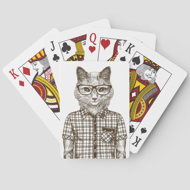 Hipster Katt Casinokort (Baksidan)