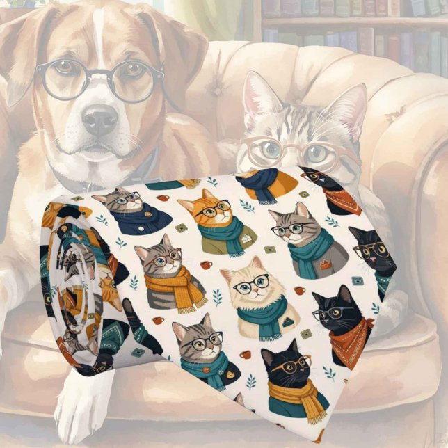 Hipster Katt i Glasögon Illustrationer Slips (Skapare uppladdad)