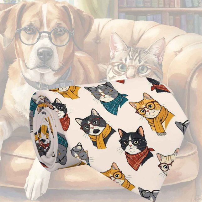 Hipster Katt i Glasögon Illustrationer Slips (Skapare uppladdad)