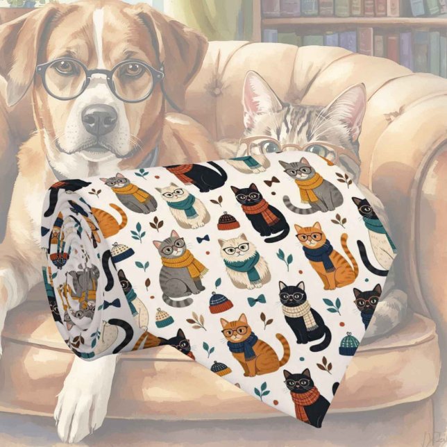 Hipster Katt i Glasögon Illustrationer Slips (Skapare uppladdad)