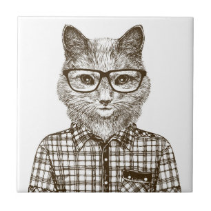 Hipster Katt Kakelplatta