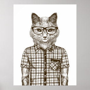 Hipster Katt Poster