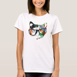 Hipster Kattunge med glasögon T-shirt