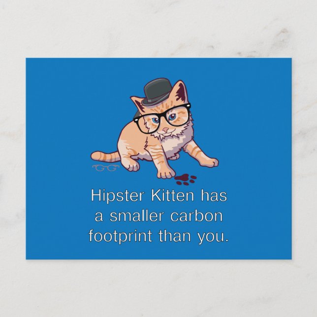 Hipster Kitten Postkort Vykort (Framsida)