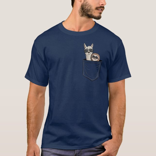 Hipster Lama Långsamhet Med Solglasögon Djur I Fic T Shirt (Framsida)