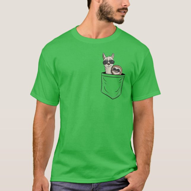 Hipster Lama Långsamhet Med Solglasögon Djur I Fic T Shirt (Framsida)