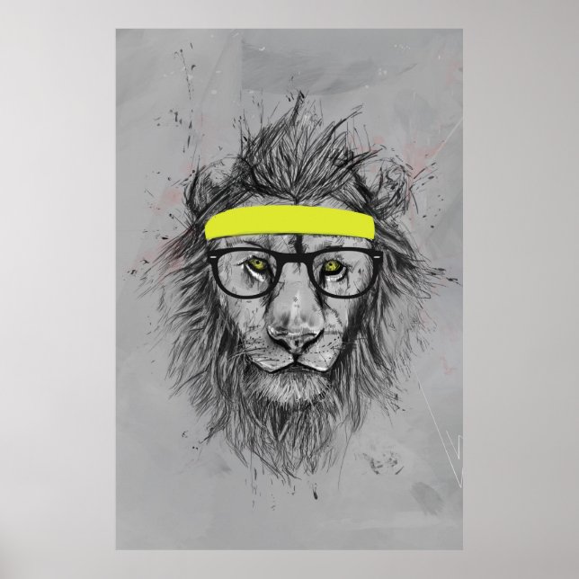 hipster lejon poster (Framsidan)