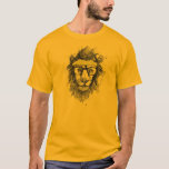 Hipster lejon t-shirt<br><div class="desc">illustration</div>