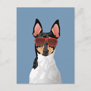 Hipster Leksak Fox Terrier-vykort för Hundälskare Vykort