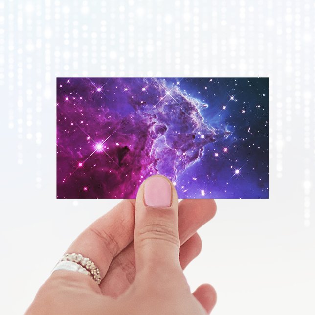 Hipster Lila Ombre Apapa Nebulosan Visitkort (Create your own celestial business cards.)