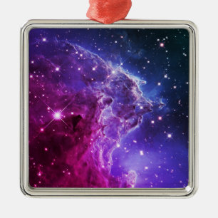 Hipster Lila Ombre Apmonster Nebulosan Julgransprydnad Metall