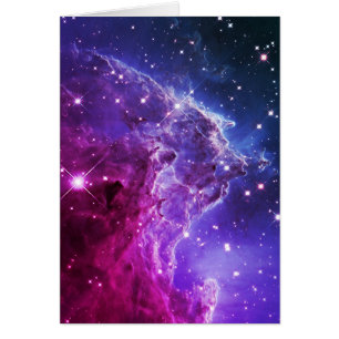 Hipster Lila Ombre Apmonsterhuvudnebulosan Hälsningskort