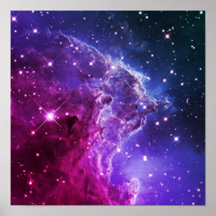 Hipster Lila Ombre Apmonsterhuvudnebulosan Poster