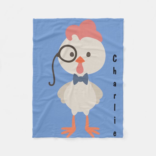 Hipster Little Mister Chicken Pojke Fleecefilt (Framsidan)