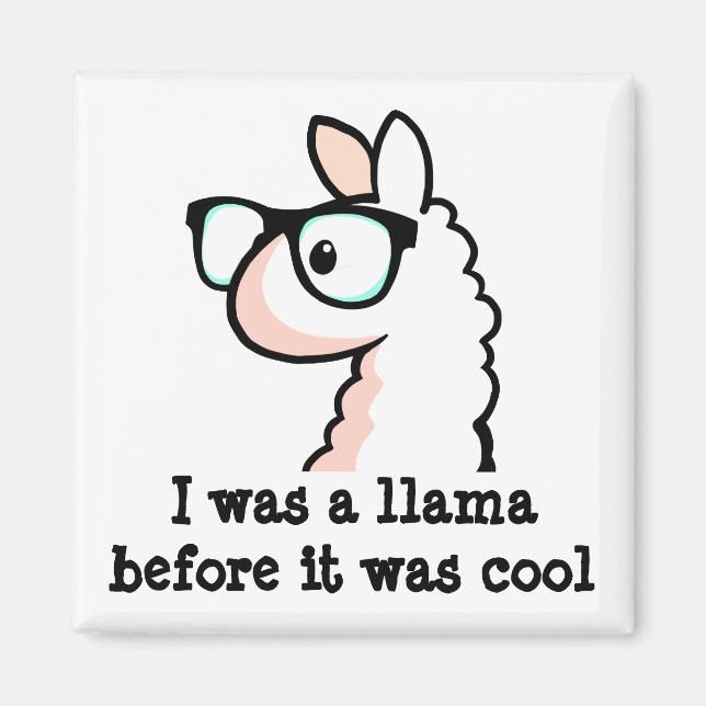 Hipster Llama Magnet (Framsidan)