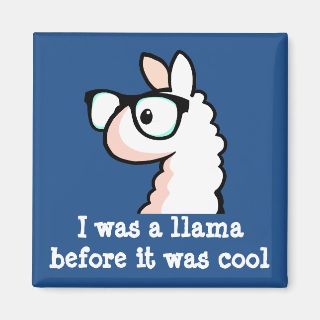 Hipster Llama Magnet (Framsidan)