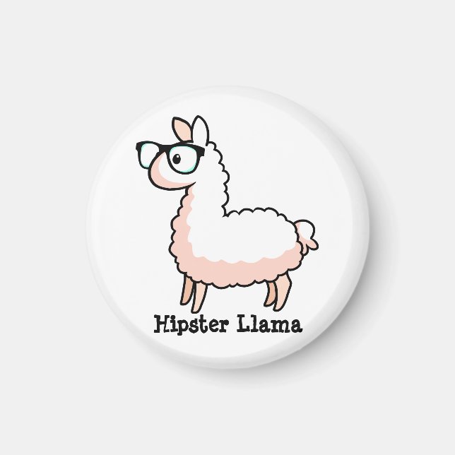 Hipster Llama Magnet (Framsidan)