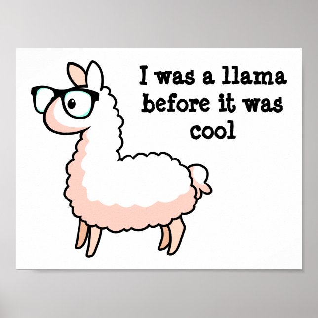 Hipster Llama Poster (Framsidan)