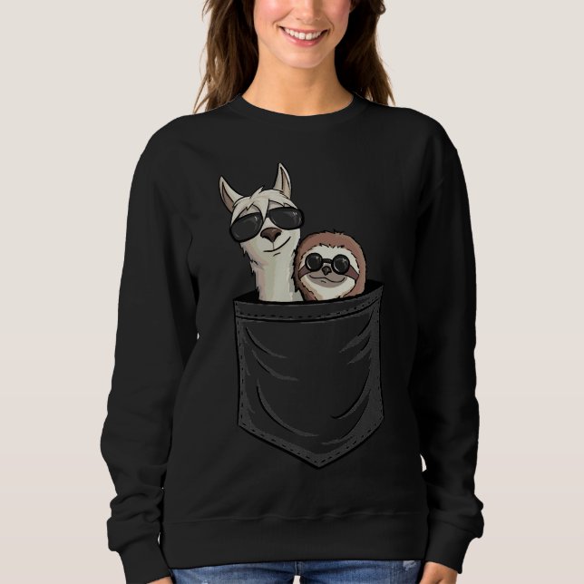 Hipster Llama Sloth med solglasögon i Po T Shirt (Framsida)