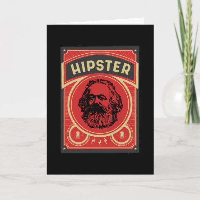 Hipster Marx Retro Poster Kort (Framsida)