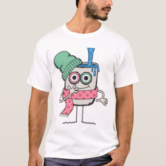 Hipster mjölk seriefigur med mössa t shirt