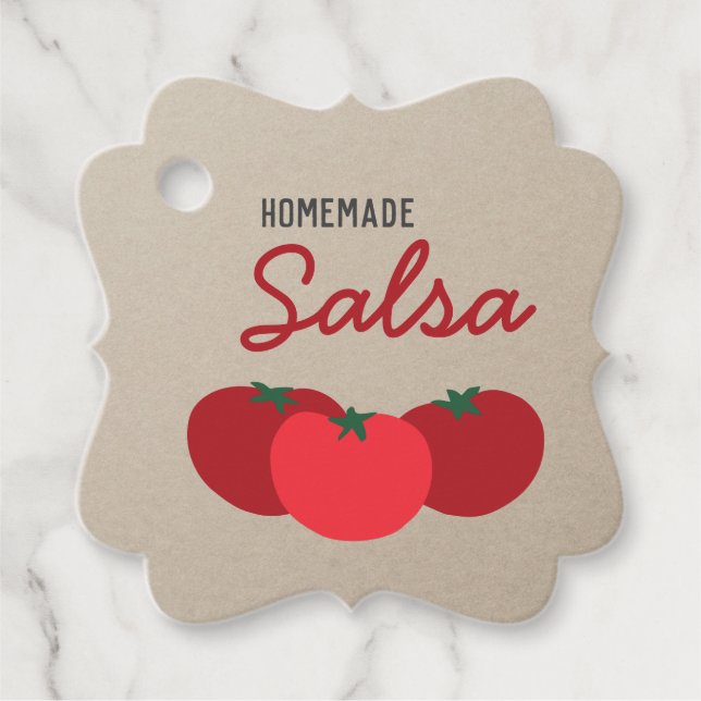Hipster Modern Homemade Salsa Tomato Canning Label Gåvor Etiketter (Framsida)