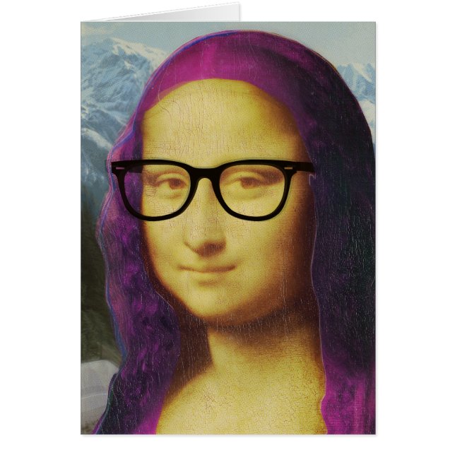 Hipster Mona Hälsningskort (Framsidan)