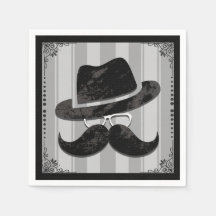 Hipster Mr. Mustasch Hatt Glasögon Födelsedagsfest