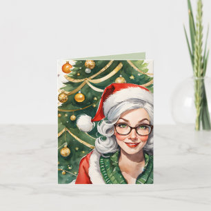 Hipster Mrs Claus & Cocktail Recipe jul Kort