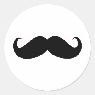 Hipster Mustache Sticker Runt Klistermärke