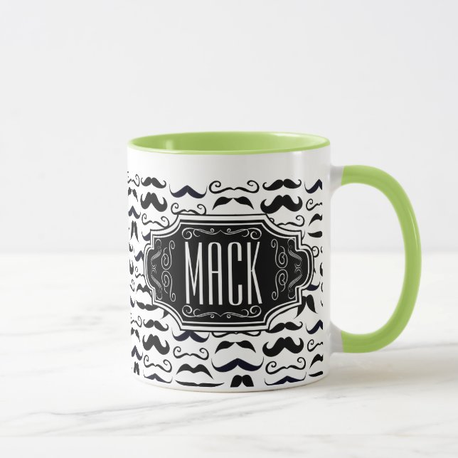 Hipster Mustache Vintage Retro Mugg (Höger)