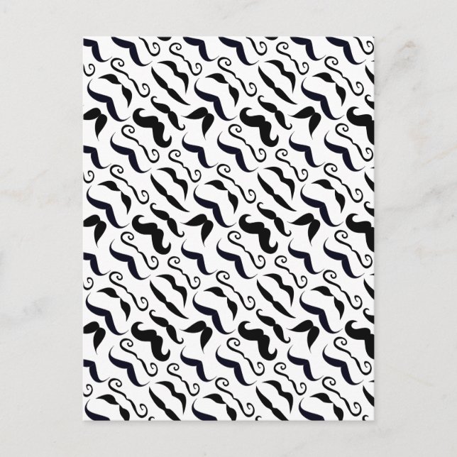 Hipster Mustache Vintage Retro Vykort (Framsida)