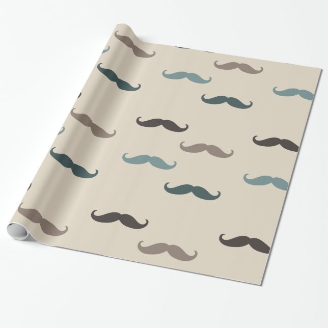 Hipster Mustacher Presentpapper (Utrullad)