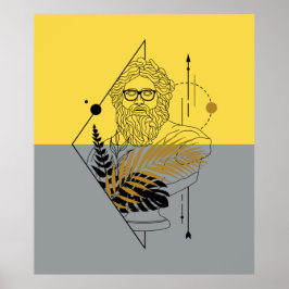 Hipster Olympic God Colorblock Poster
