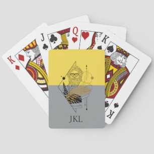 Hipster Olympisk Gud Färgblock Monogram Casinokort