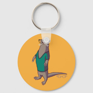 Hipster Otter Keychain (utan text) Nyckelring