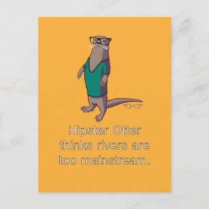 Hipster Otter-vykort Vykort