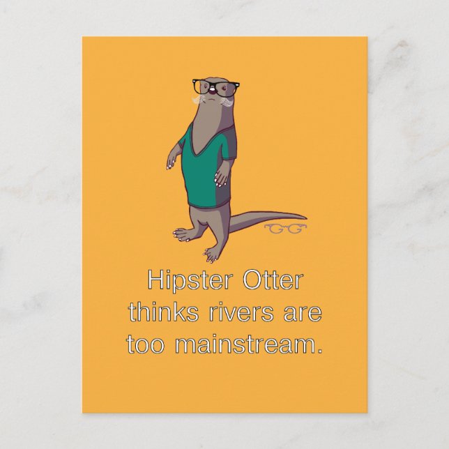 Hipster Otter-vykort Vykort (Framsida)