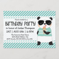 Hipster Panda Barns födelsedag Party
